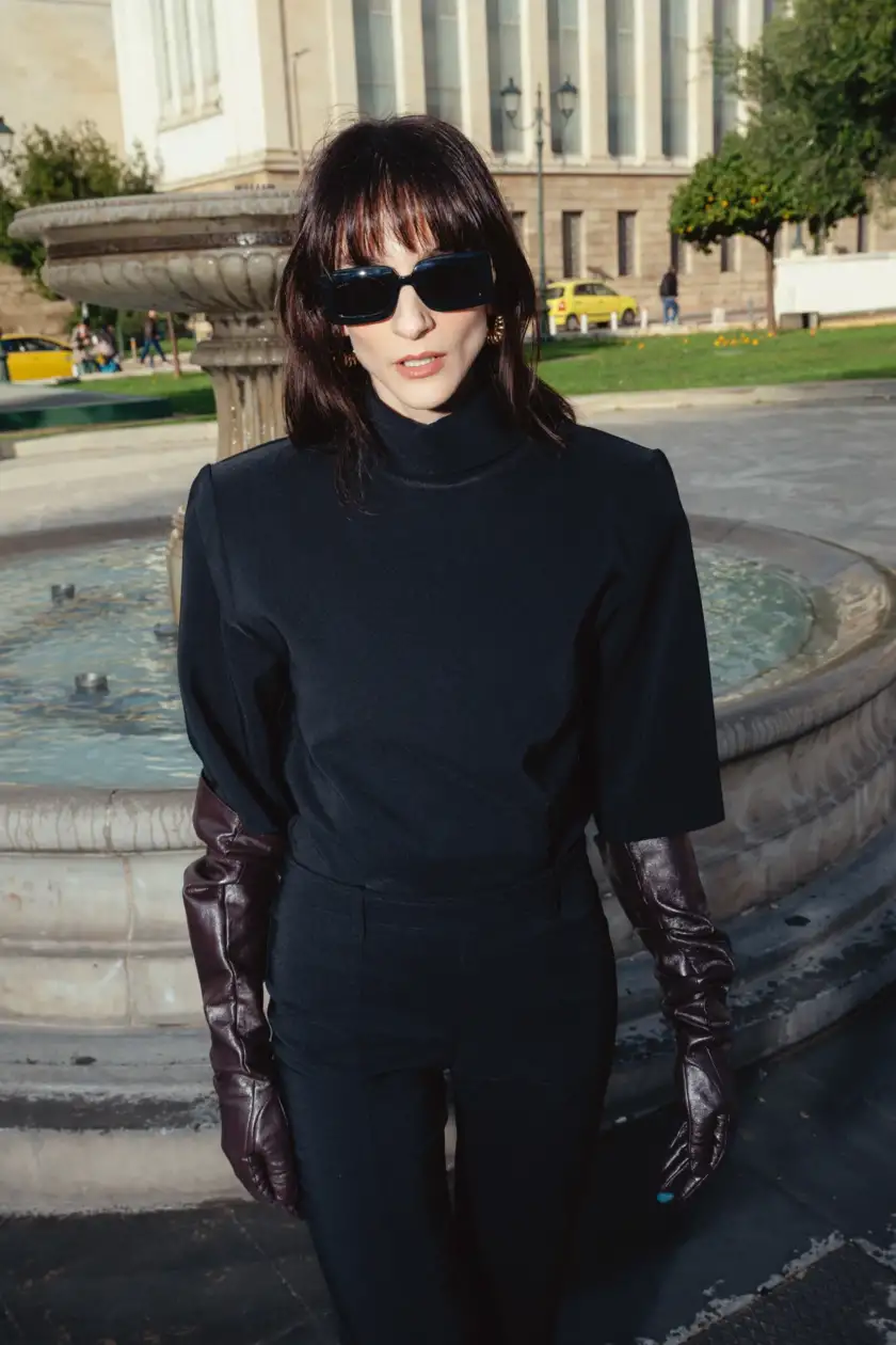 INVERTED BLAZER JUMPSUIT IN BLACK