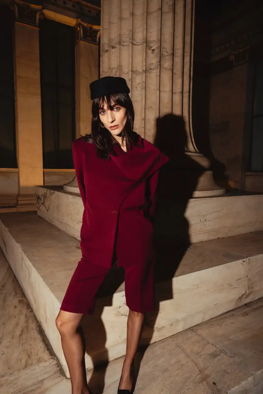 CAPRI PANTS IN ROUGE CABERNET BORDEAUX